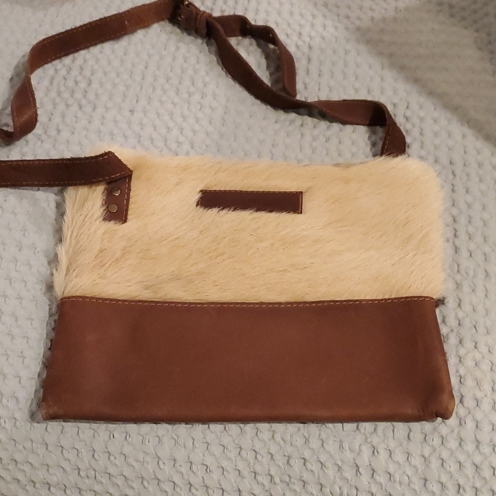 Sutisana natural leather cow hide tote bag